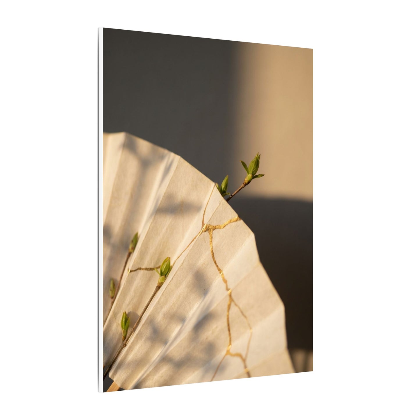 Paper Fold Gold Vein Canvas Art | Healing Kintsugi Art