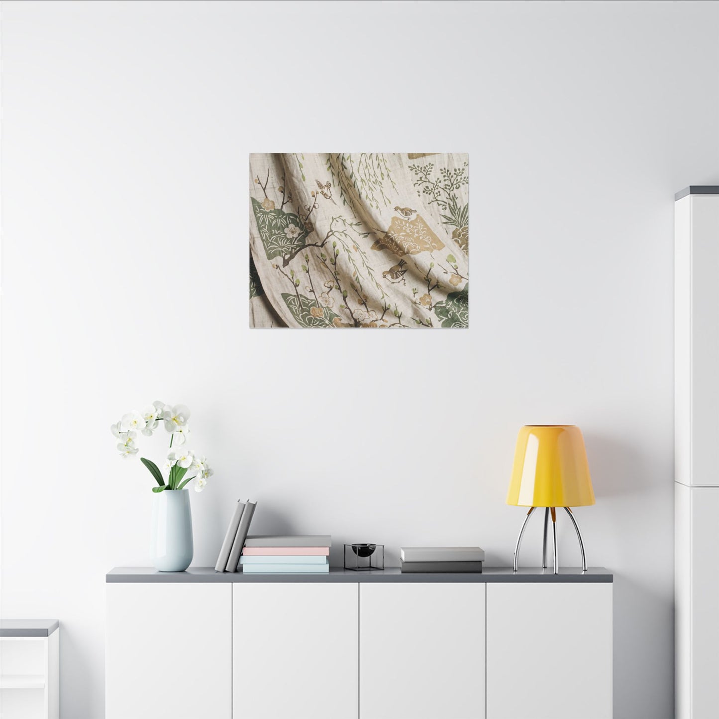 Silk Drape Canvas Art | Spring Japandi Japanese Pattern Art