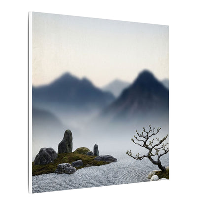 Mountain Mist Karesansui Canvas Art | Contemplative Zen Art