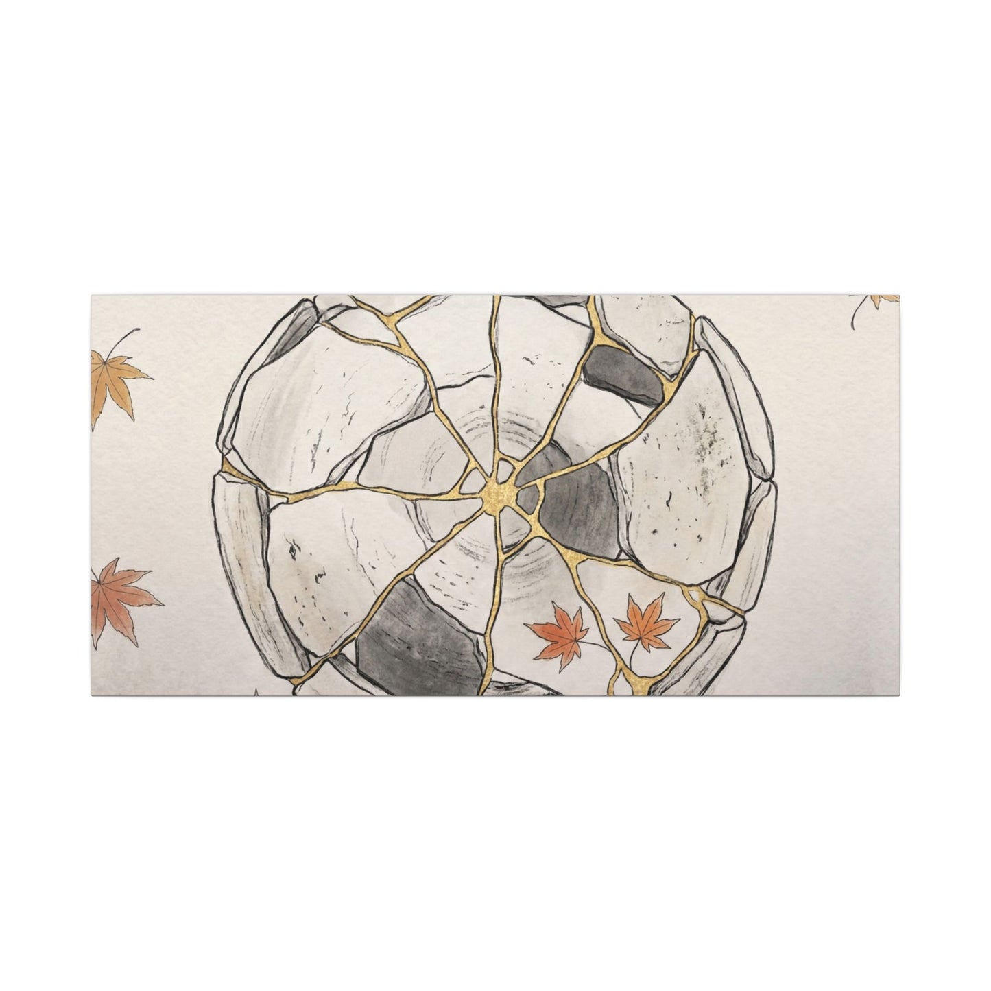 Japandi Broken Pottery in Dawn | Minimal Line Canvas Art