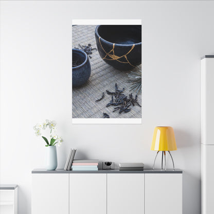 Kintsugi Tea Ceremony in Overcast | Gold Vein Canvas Art