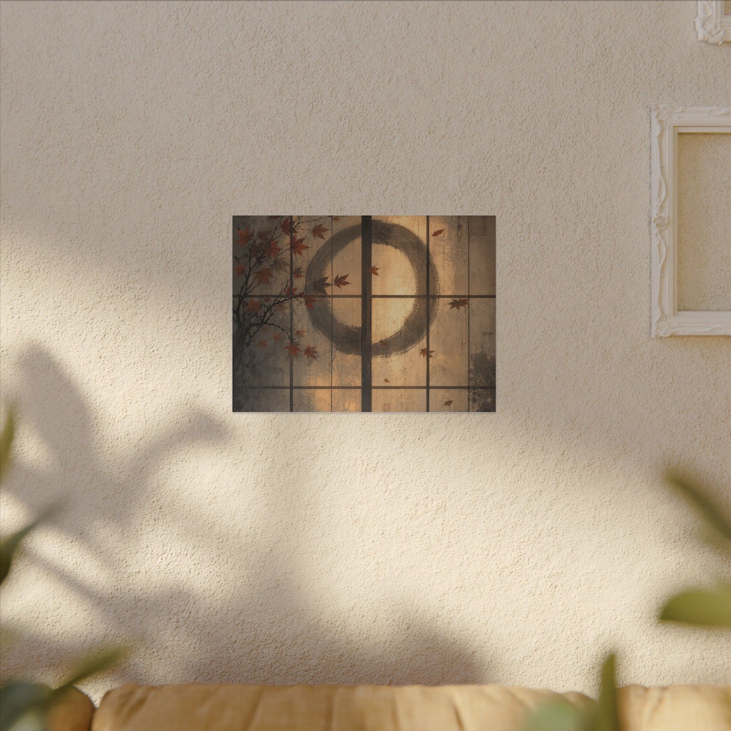 Shoji Screen Texture Canvas Art | Earthy Japandi Art
