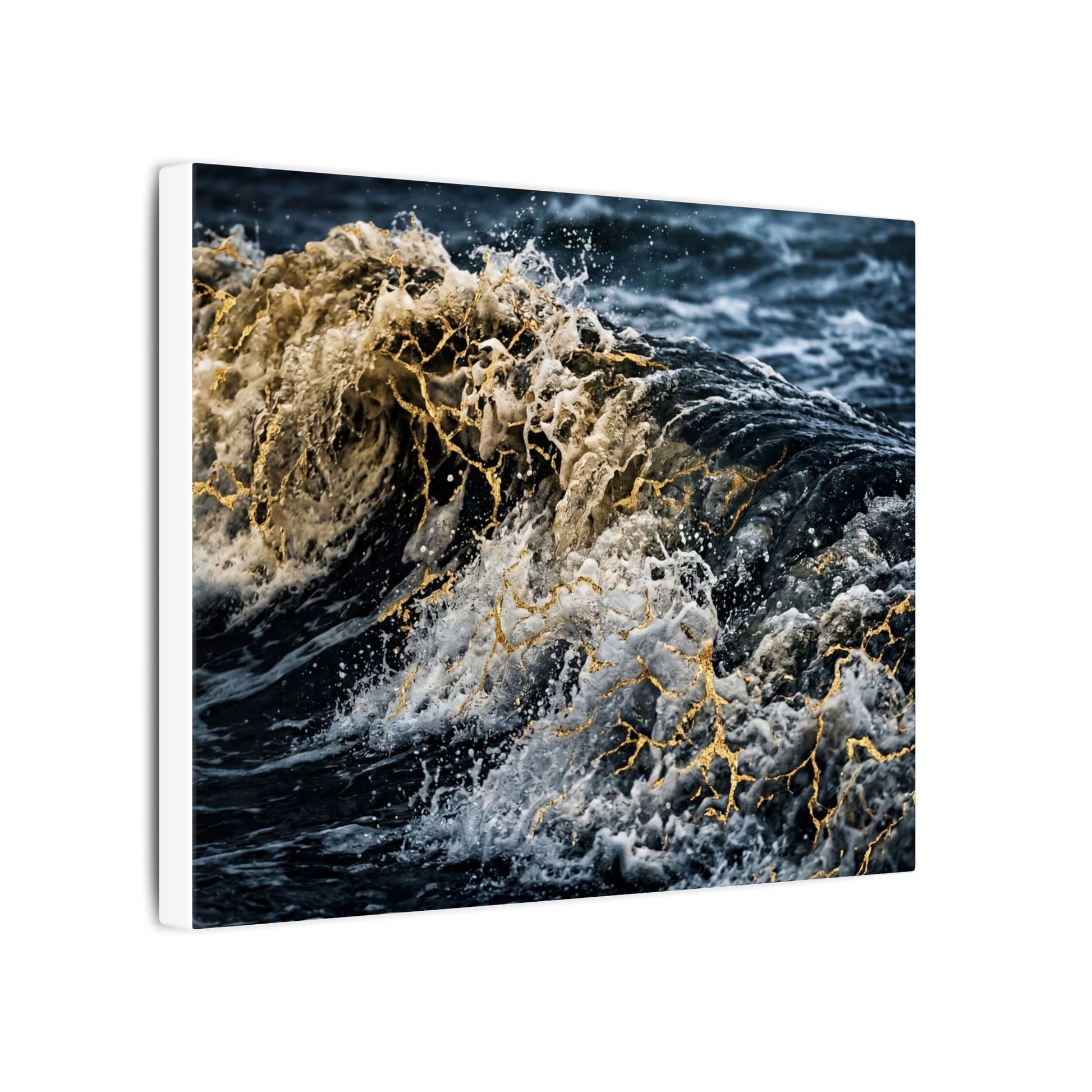 Ocean Wave Winter Canvas Art | Kintsugi Artful Design Art Print