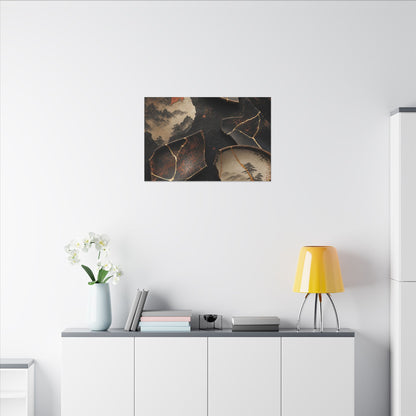 Broken Pottery Gold Vein Canvas Art | Philosophical Kintsugi Art