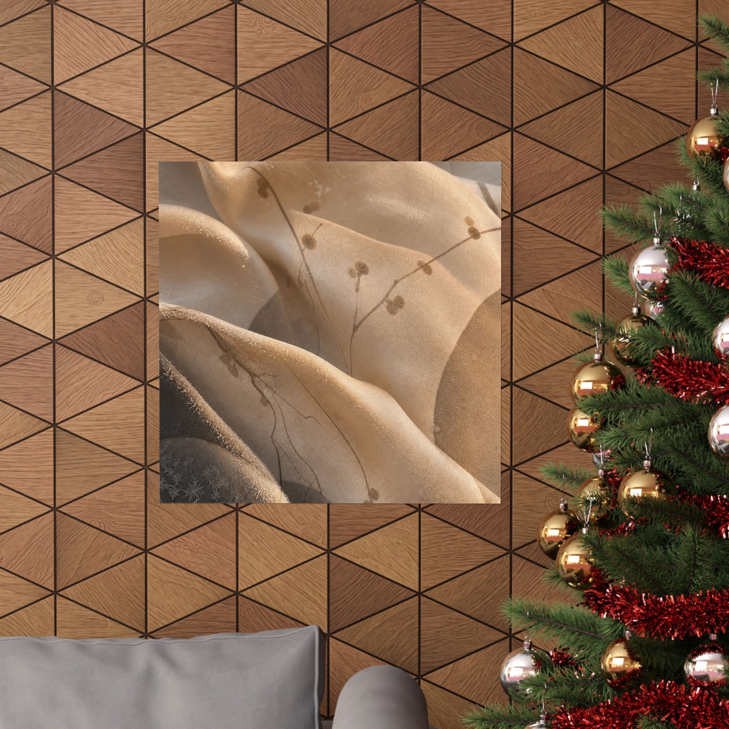 Silk Drape Winter Wall Art Print | Japandi Cozy Design