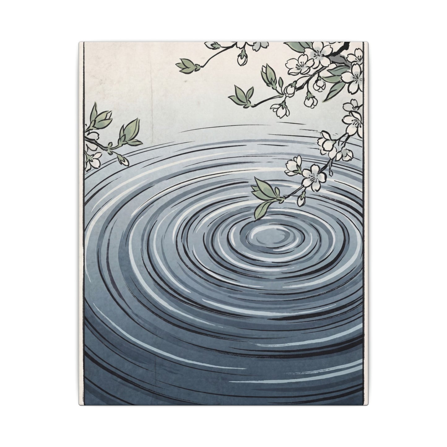 Calm Water Ripple Canvas Art - Ukiyo E Inspired Zen