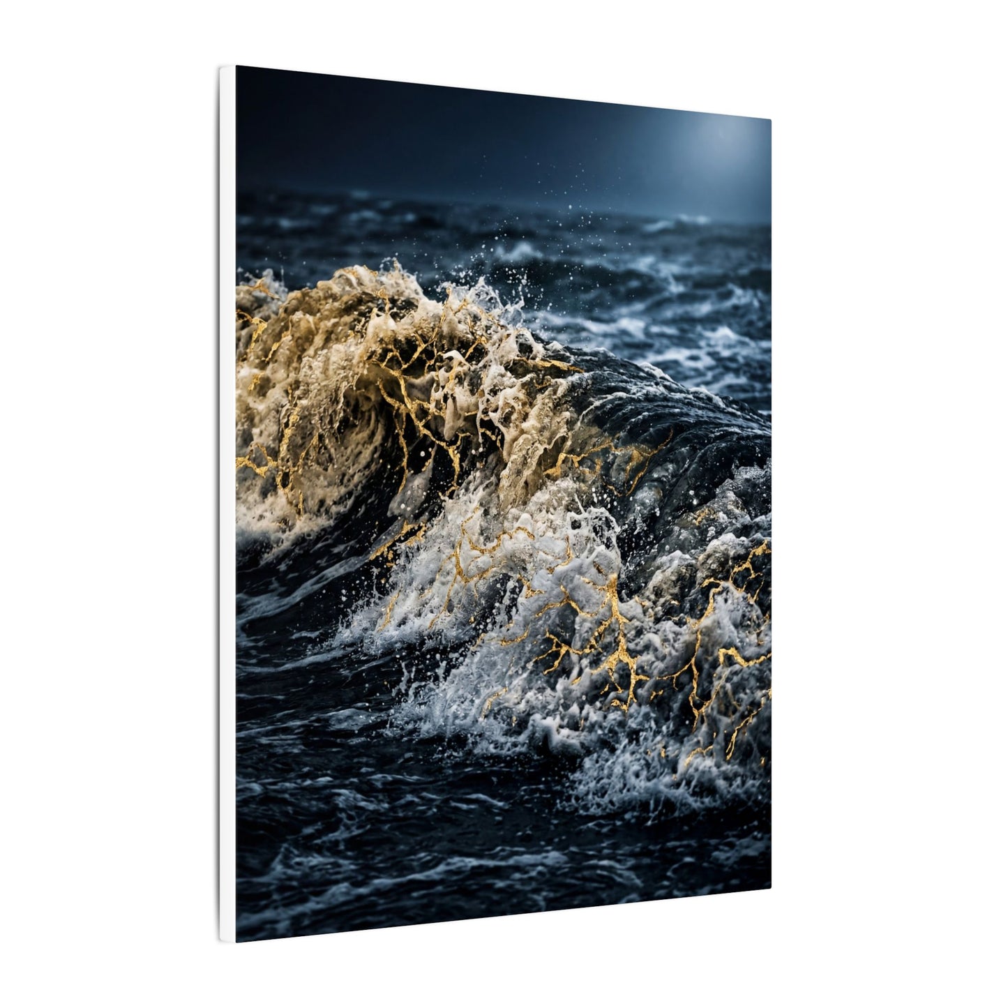 Ocean Wave Winter Canvas Art | Kintsugi Artful Design