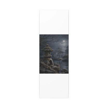 Stone Lantern Canvas Art | Winter Japandi Japanese Pattern Art