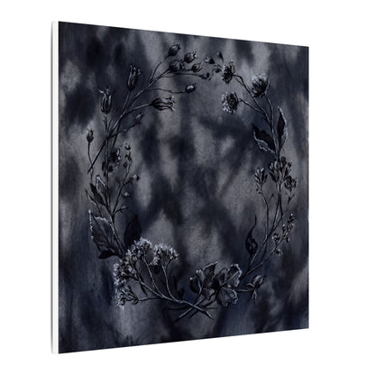 Dried Flowers Canvas Art | Winter Dark Japandi Shadow Zen Art