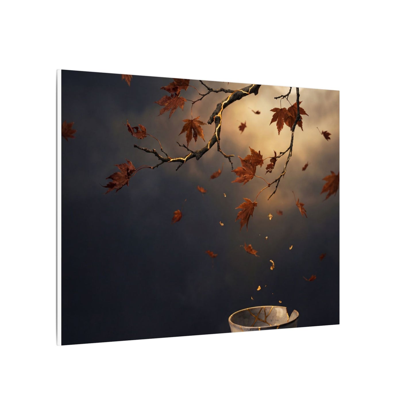 Moonlit Garden Gold Repair Canvas Art | Beautiful Kintsugi Art
