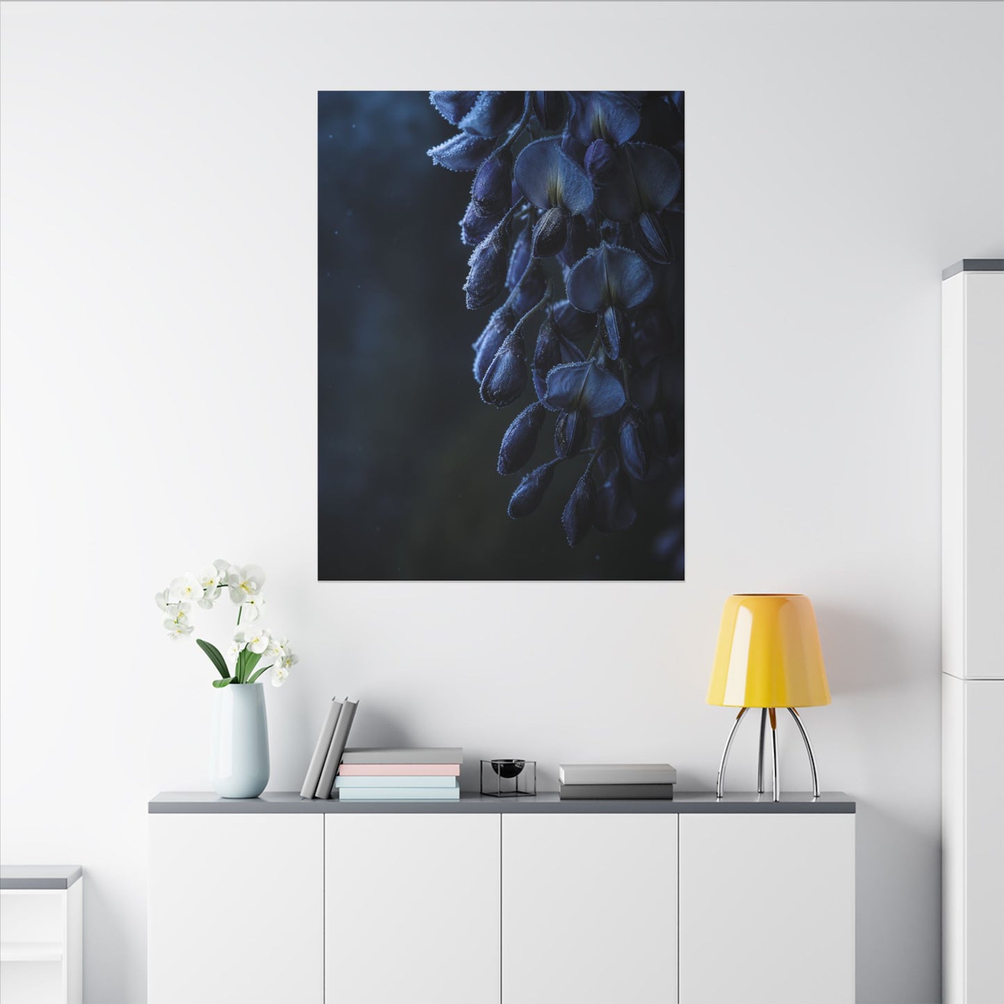 Winter Wisteria Shadow Zen Canvas Art | Atmospheric Decor