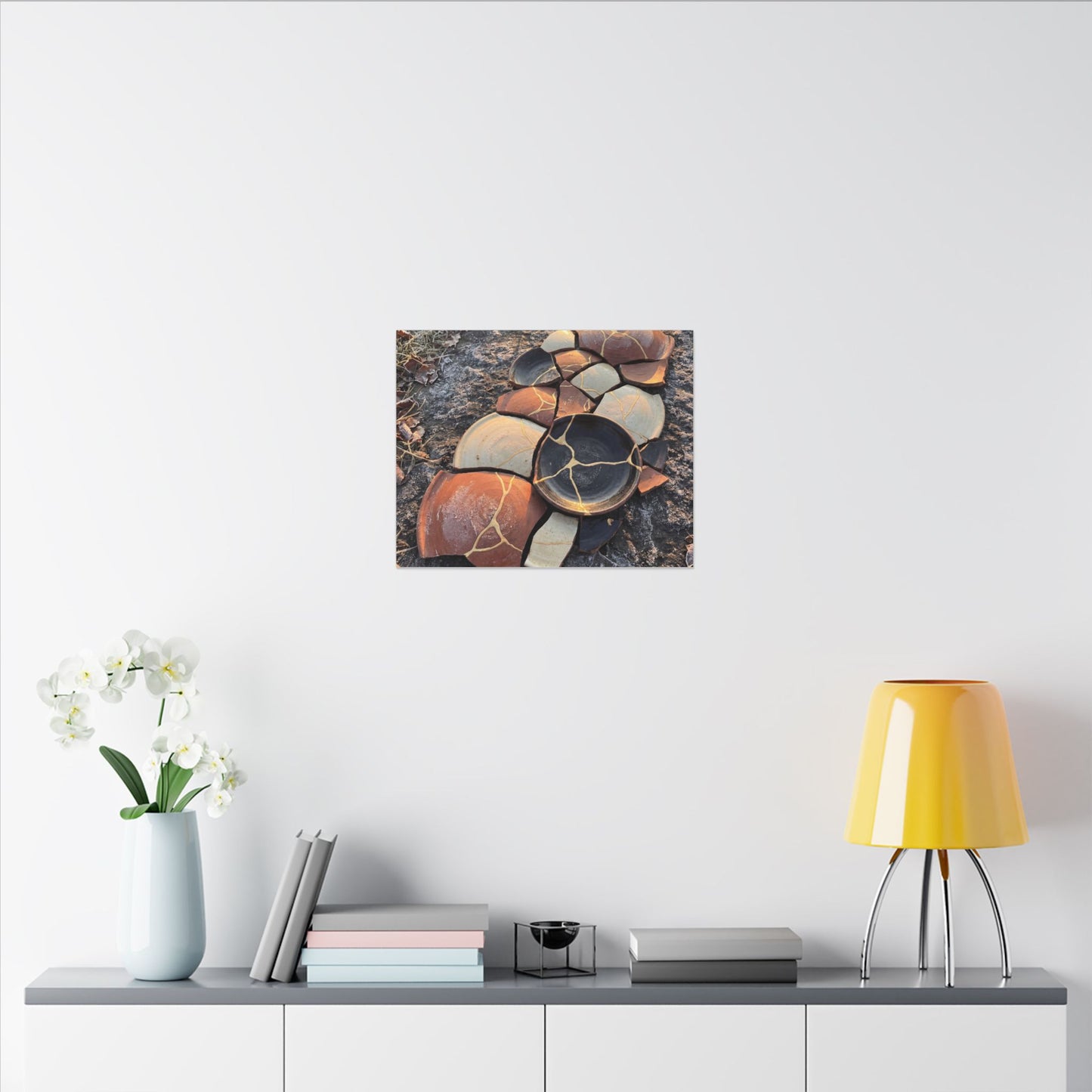 Winter Broken Pottery Gold Vein Canvas Art | Beautiful Decor