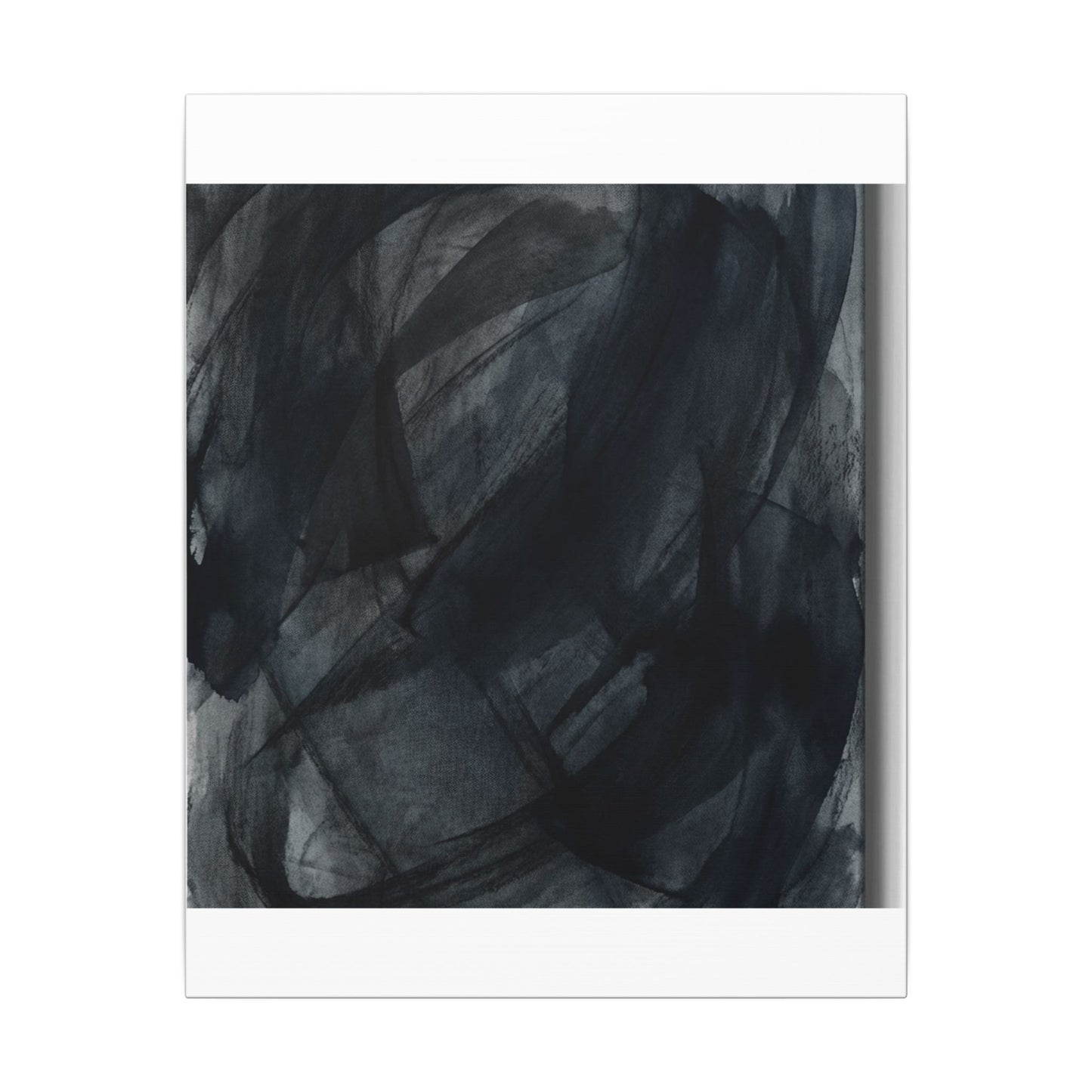 Deep Tones Dark Japandi Charcoal Canvas Art