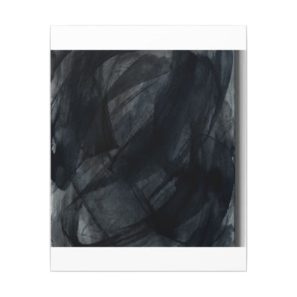 Deep Tones Dark Japandi Charcoal Canvas Art