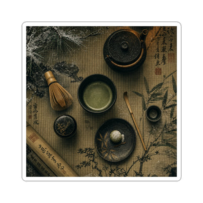 Tea Ceremony Sticker | Winter Zen Ukiyo E Inspired Art