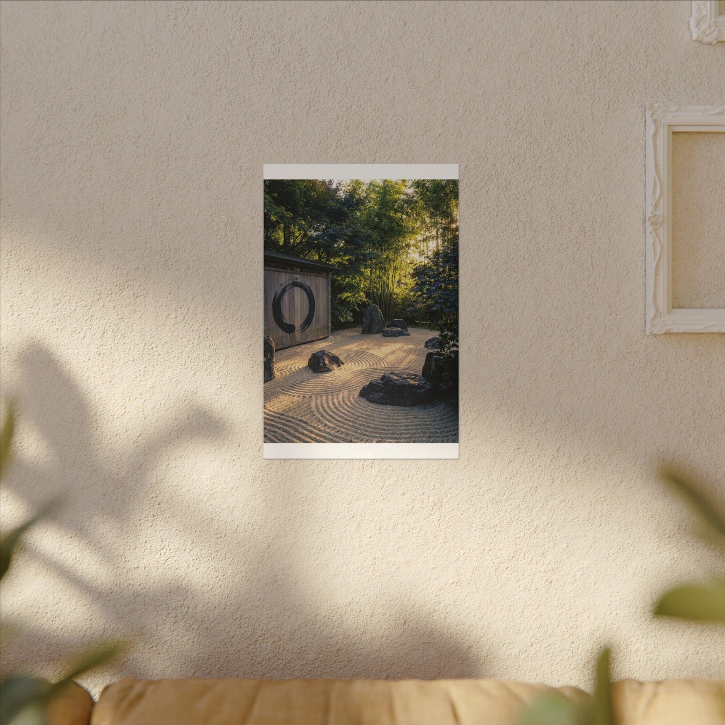 Rock Garden Enso Canvas Art | Tranquil Zen Art
