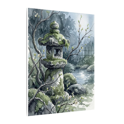 Moonlight Stone Lantern Canvas Art - Japandi Seijaku