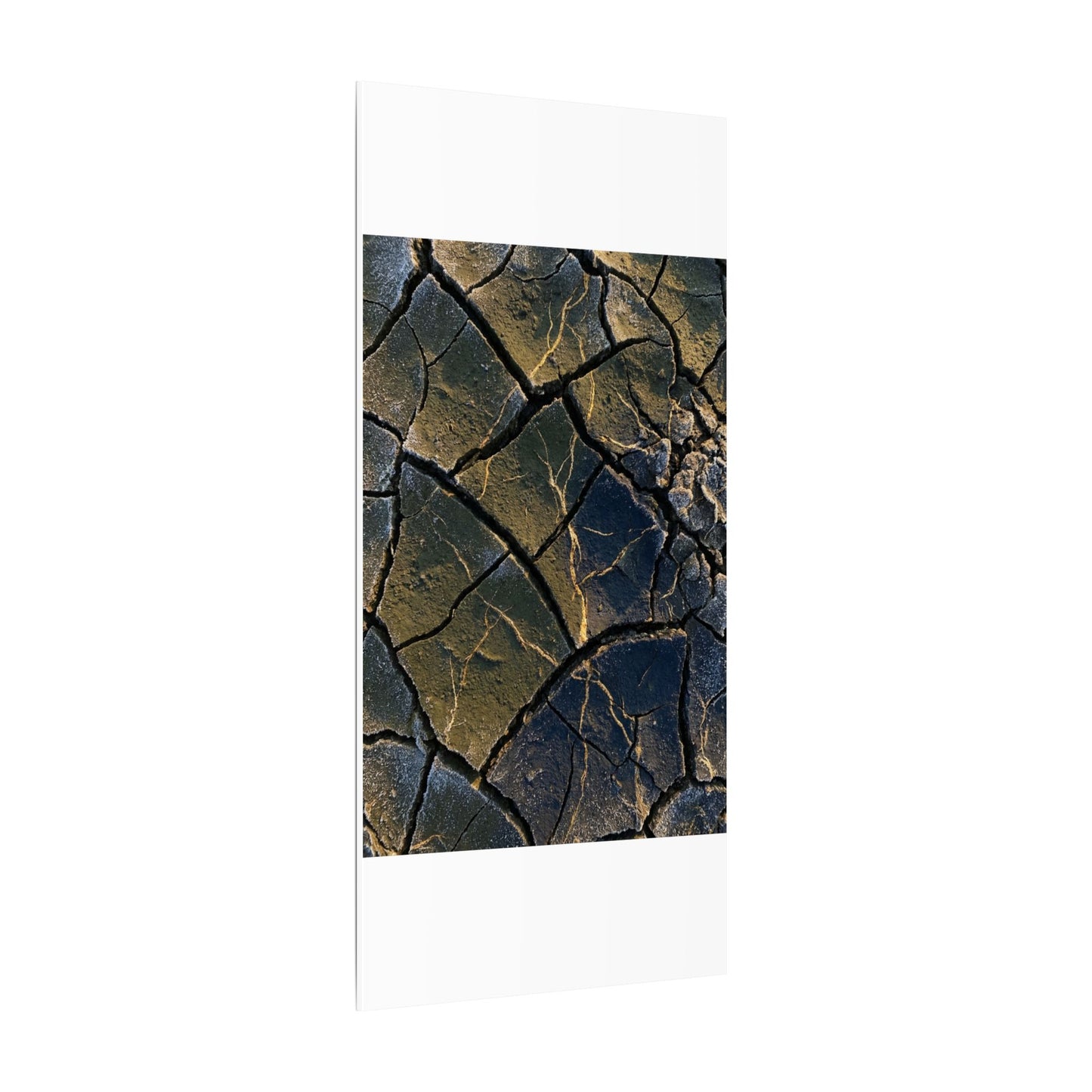 Winter Cracked Earth Moody Minimal Canvas Art | Atmospheric Decor