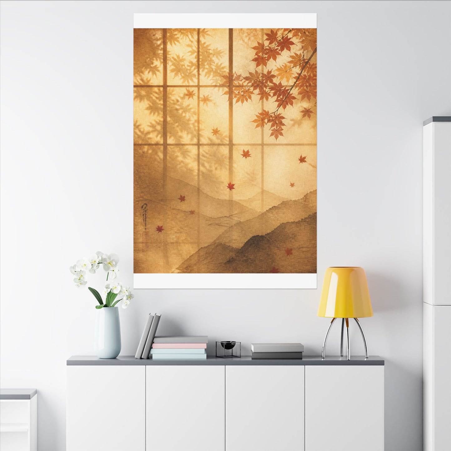 Shoji Screen Texture Canvas Art | Earthy Japandi Art