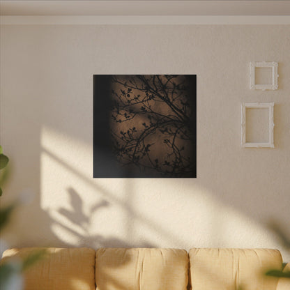 Dark Japandi Shadow Play in Golden Hour | Shadow Zen Canvas Art