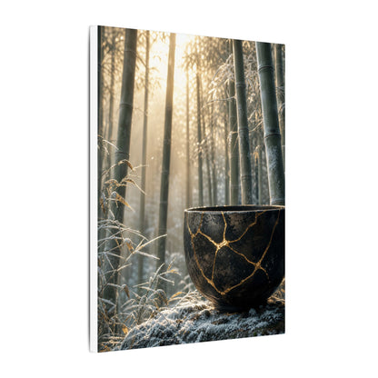 Fukinsei Bamboo Grove Canvas Art - Kintsugi Gold Repair