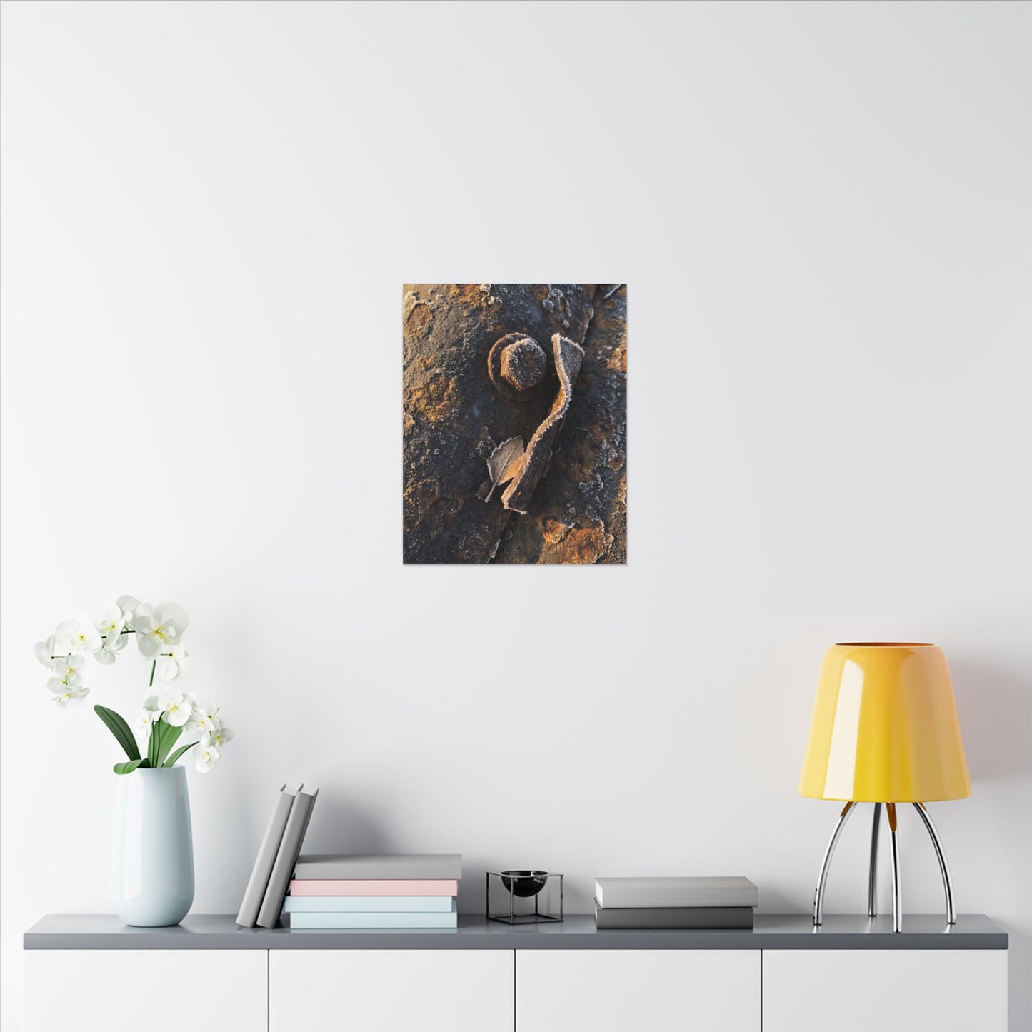 Moody Rust Patina Canvas Art - Moody Minimal Dark Japandi