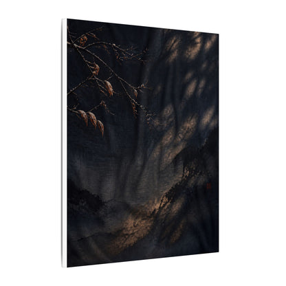 Atmospheric Silk Drape Canvas Art - Charcoal Ink Dark Japandi