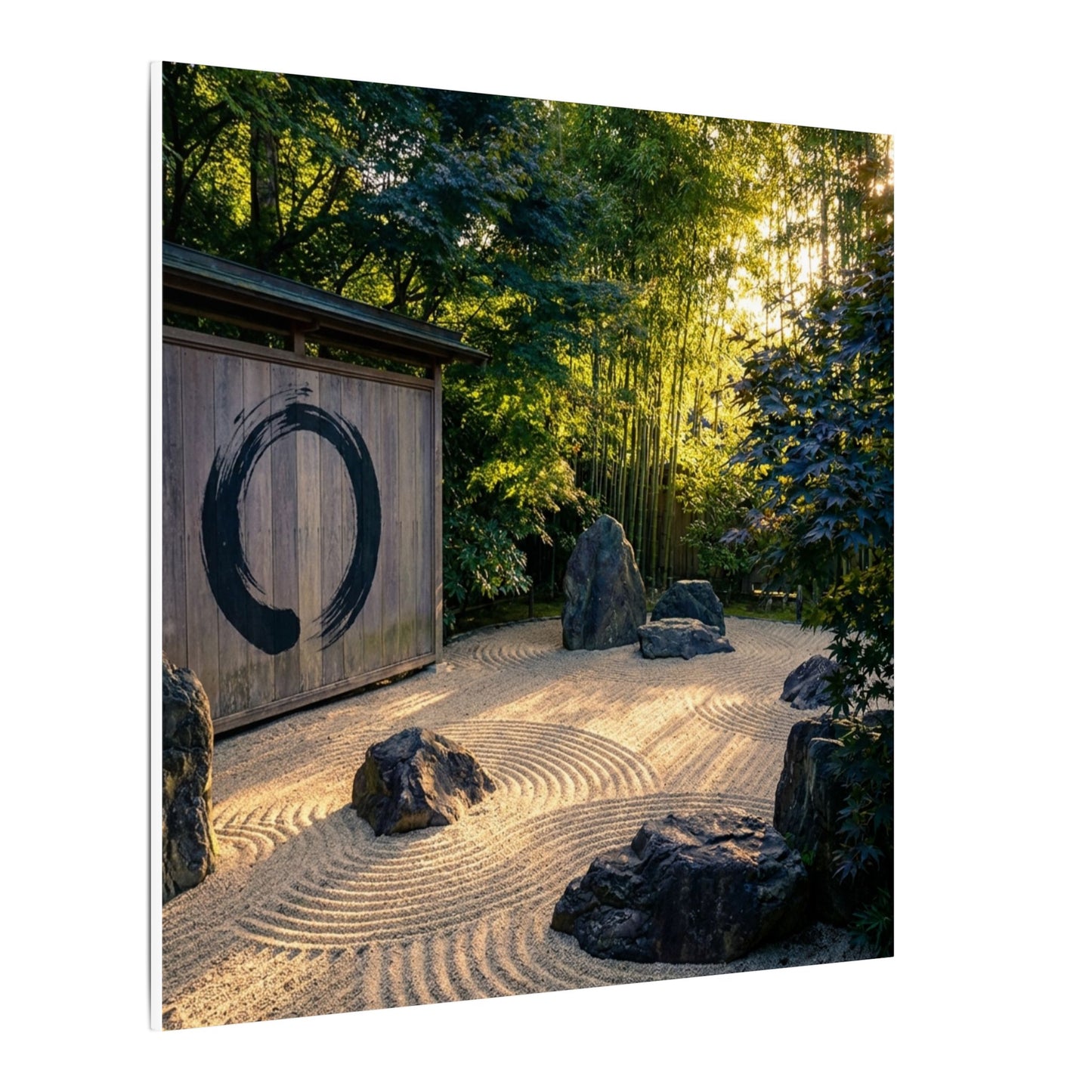 Rock Garden Enso Canvas Art | Tranquil Zen Art