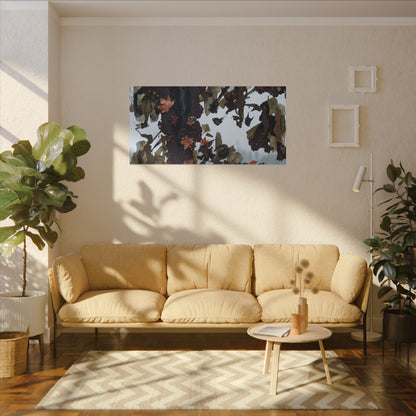Rust Patina Charcoal Ink Canvas Art | Sophisticated Dark Japandi Art