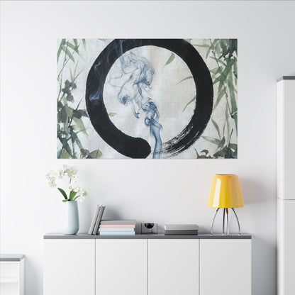 Zen Incense Smoke in Moonlight | Enso Canvas Art