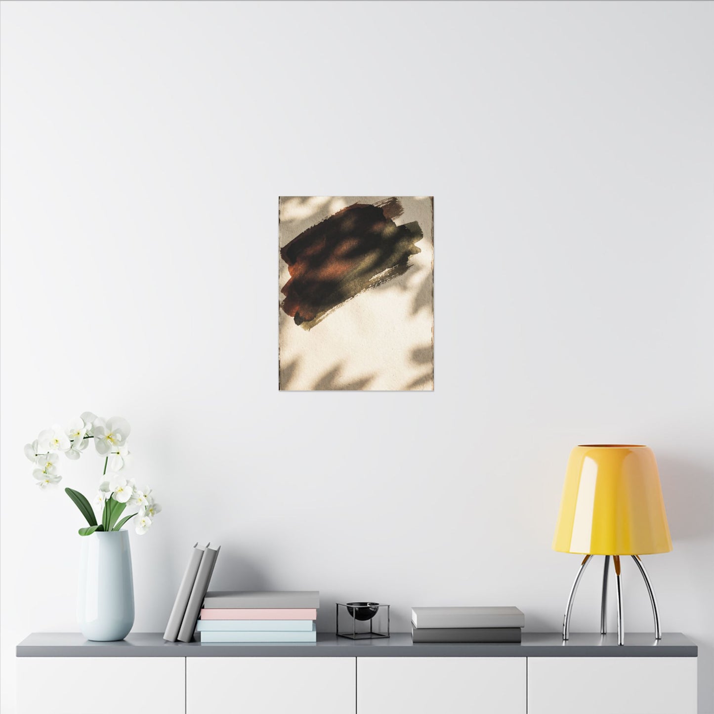 Ink Brushstroke Canvas Art | Summer Dark Japandi Moody Minimal Art