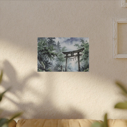 Moonlight Torii Gate Canvas Art - Zen Fukinsei