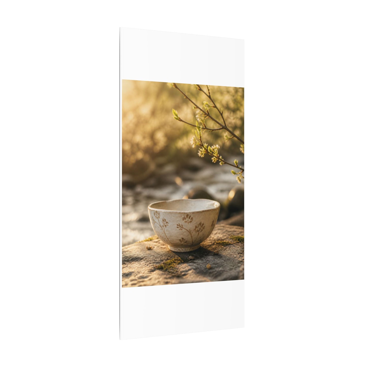 Neutral Ceramic Bowl Canvas Art - Japanese Pattern Japandi