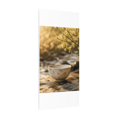 Neutral Ceramic Bowl Canvas Art - Japanese Pattern Japandi