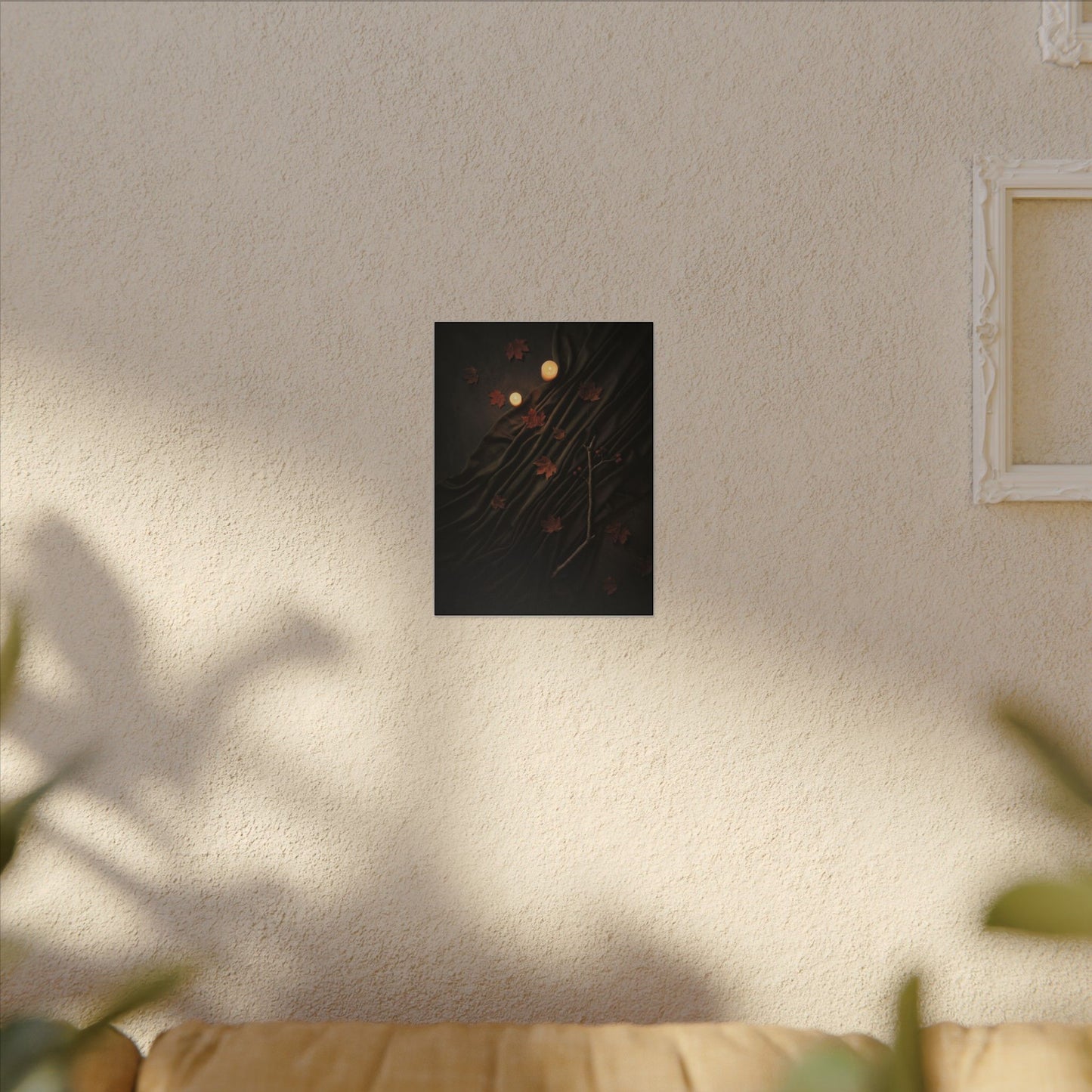 Autumn Silk Drape Moody Minimal Canvas Art | Moody Decor