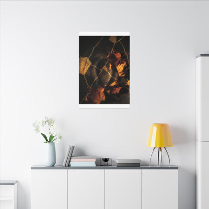 Resilient Shadow Play Canvas Art - Crackle Gold Kintsugi