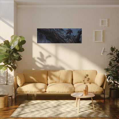 Atmospheric Pine Tree Canvas Art - Shadow Zen Dark Japandi