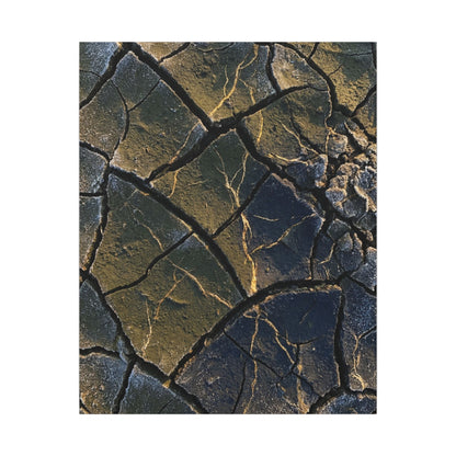 Winter Cracked Earth Moody Minimal Canvas Art | Atmospheric Decor