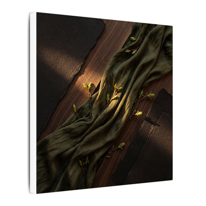 Silk Drape Canvas Art | Spring Dark Japandi Dark Texture Art