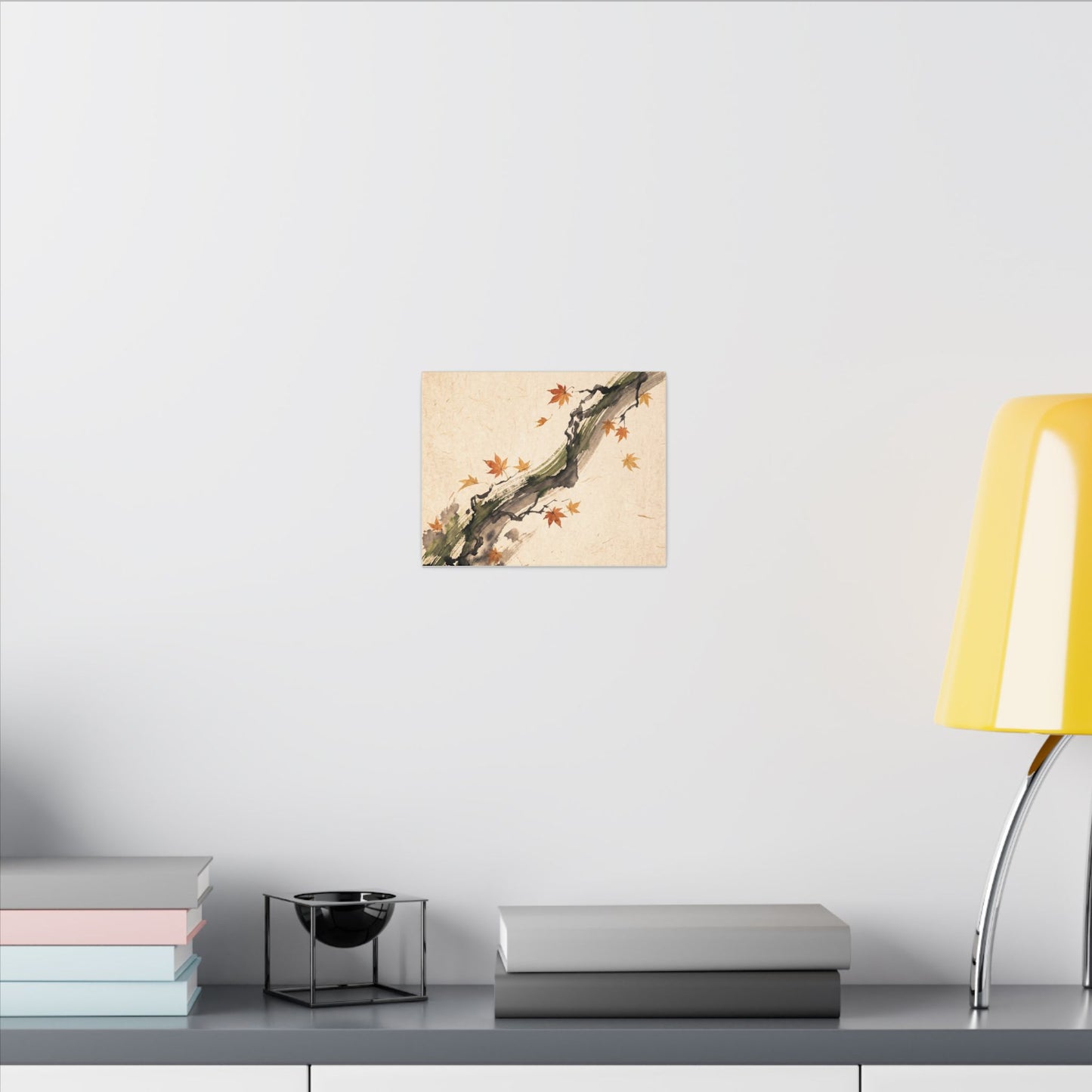 Ink Brushstroke Autumn Canvas Art | Zen Calm Design