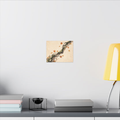 Ink Brushstroke Autumn Canvas Art | Zen Calm Design