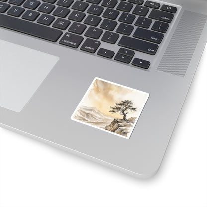 Winter Pine Tree Watercolor Sticker | Neutral Decor