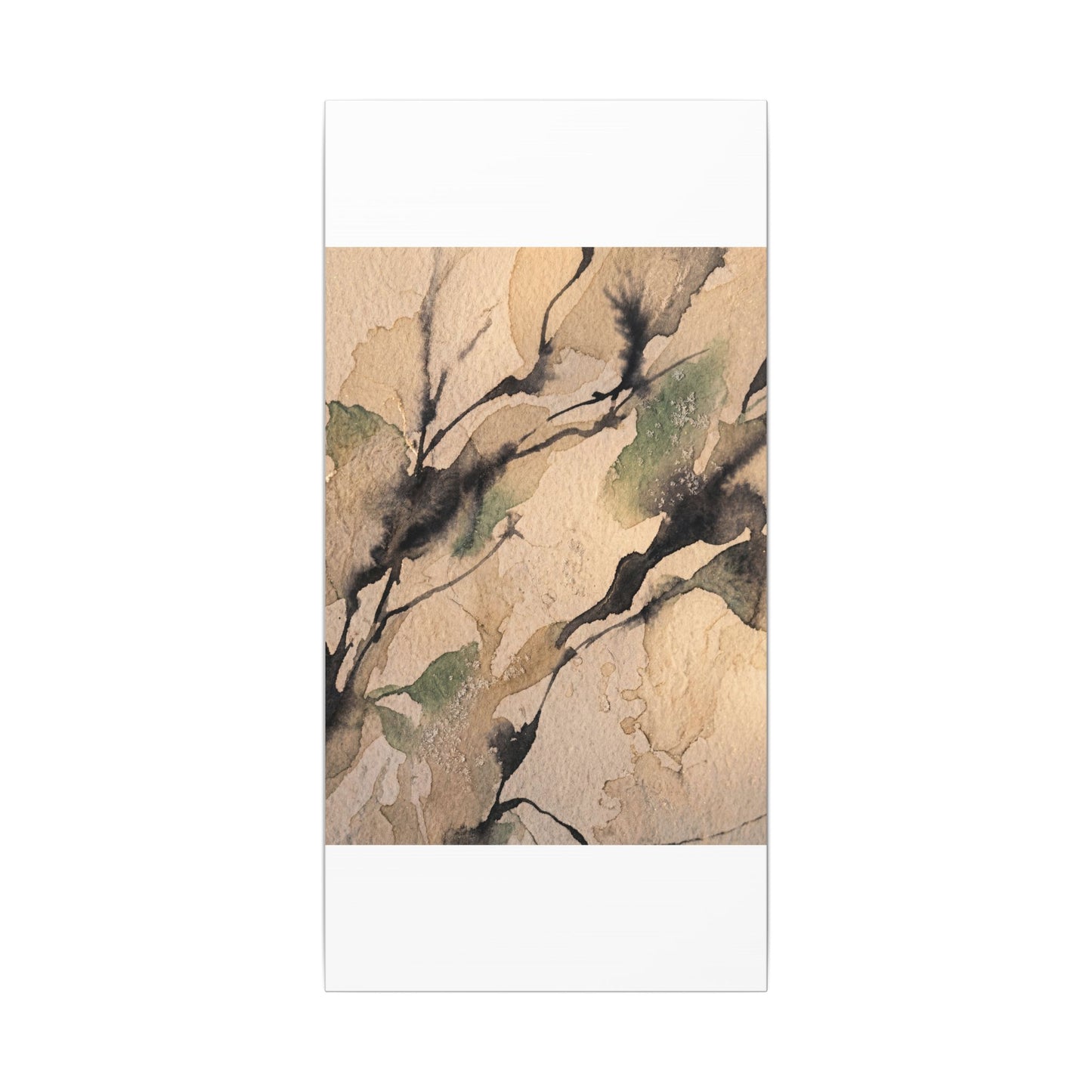 Japandi Shadow Play in Golden Hour | Watercolor Canvas Art