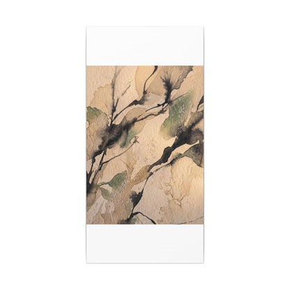 Japandi Shadow Play in Golden Hour | Watercolor Canvas Art
