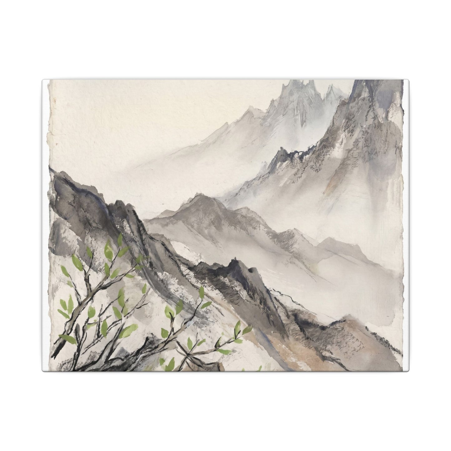 Spring Mountain Mist Texture Canvas Art | Warm Decor