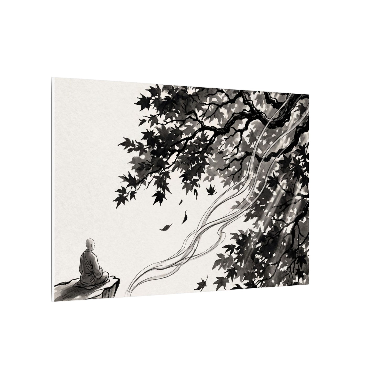 Serene Incense Smoke Canvas Art - Ukiyo E Inspired Zen