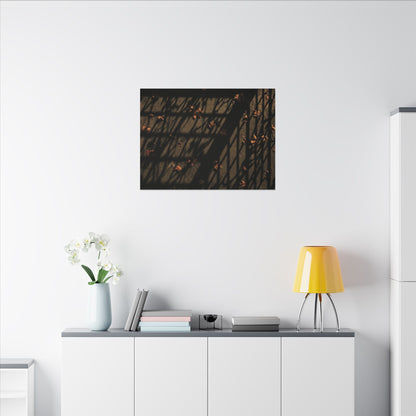 Shadow Play Canvas Art | Autumn Dark Japandi Moody Minimal Art