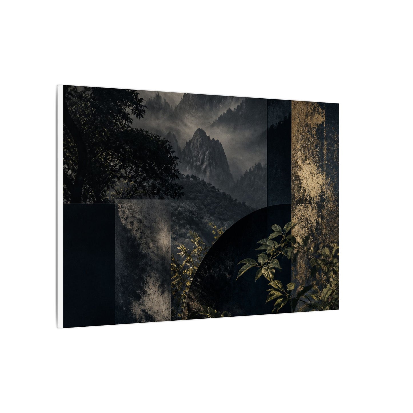 Mountain Mist Summer Canvas Art | Dark Japandi Atmospheric Design