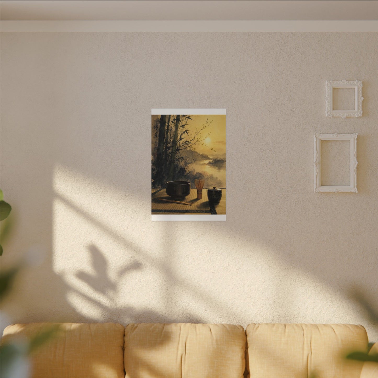 Tea Ceremony Sumi E Canvas Art | Contemplative Zen Art