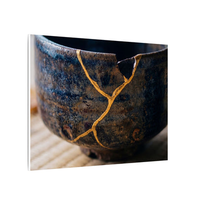 Tea Ceremony Autumn Canvas Art | Kintsugi Healing Design